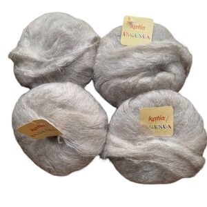 Katia Ingenua Mohair Wool Blend Yarn Taupe Grey Made in Spain 4 Skeins Lot 7oz